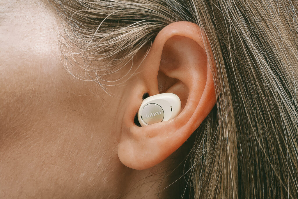 Jabra Enhance Plus hearing aids in ears