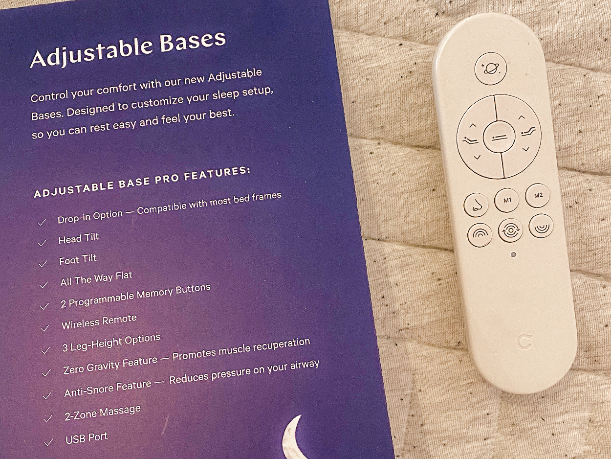 Casper Adjustable Base Pro features and remote