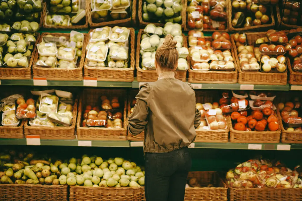 woman shopping at grocery store