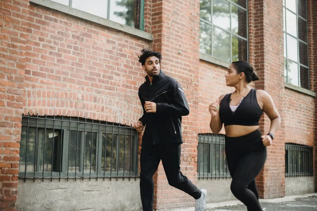 Couple running together